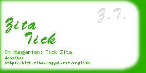 zita tick business card
